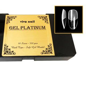 VIVO 500pcs Almond MATTE Medium Full Cover Gel Artificial False Fake Nails Tips